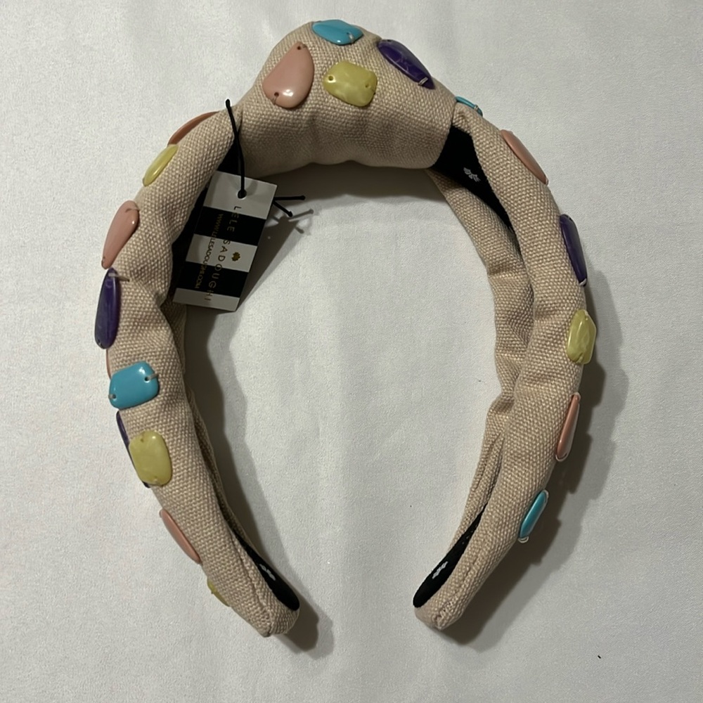Lele  Sadoughi Pebble Mosiac Knotted Headband Pastel Rainbow NWT